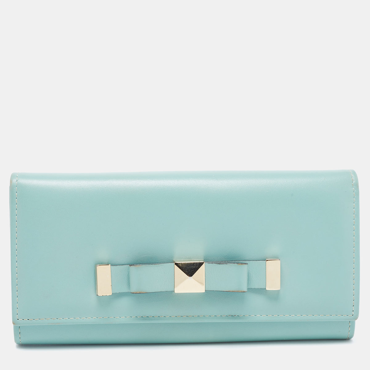 Valentino Green Leather Flap Continental Wallet