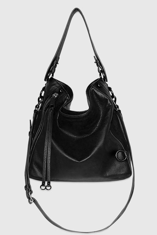 M.A.B. Hobo Bag In Black/Black Shellac