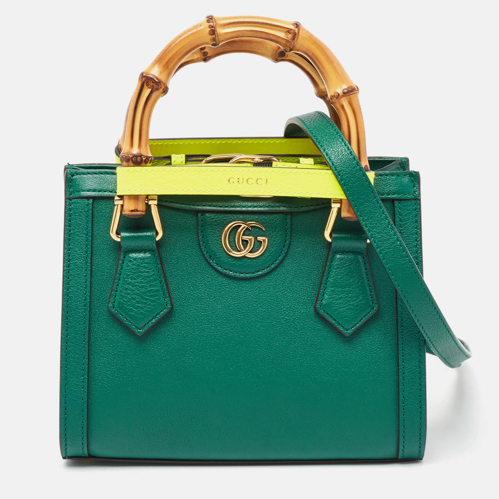 Gucci Mini sac fourre-tout Diana en cuir vert