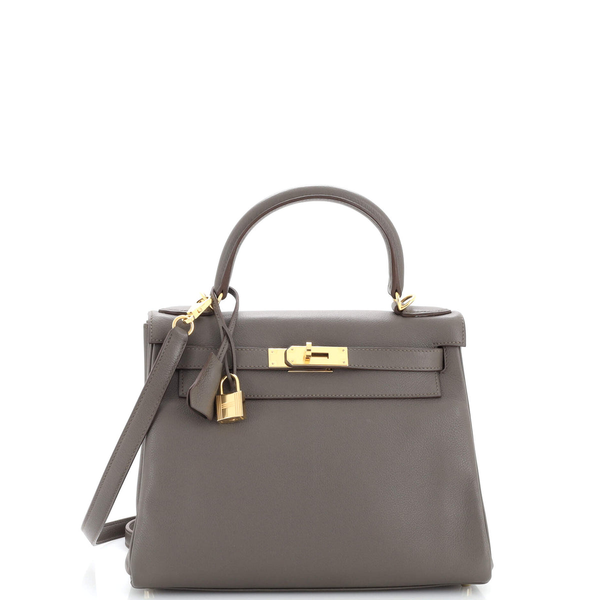 Hermès Kelly Handbag Grey Evercolor with Gold Hardware 28