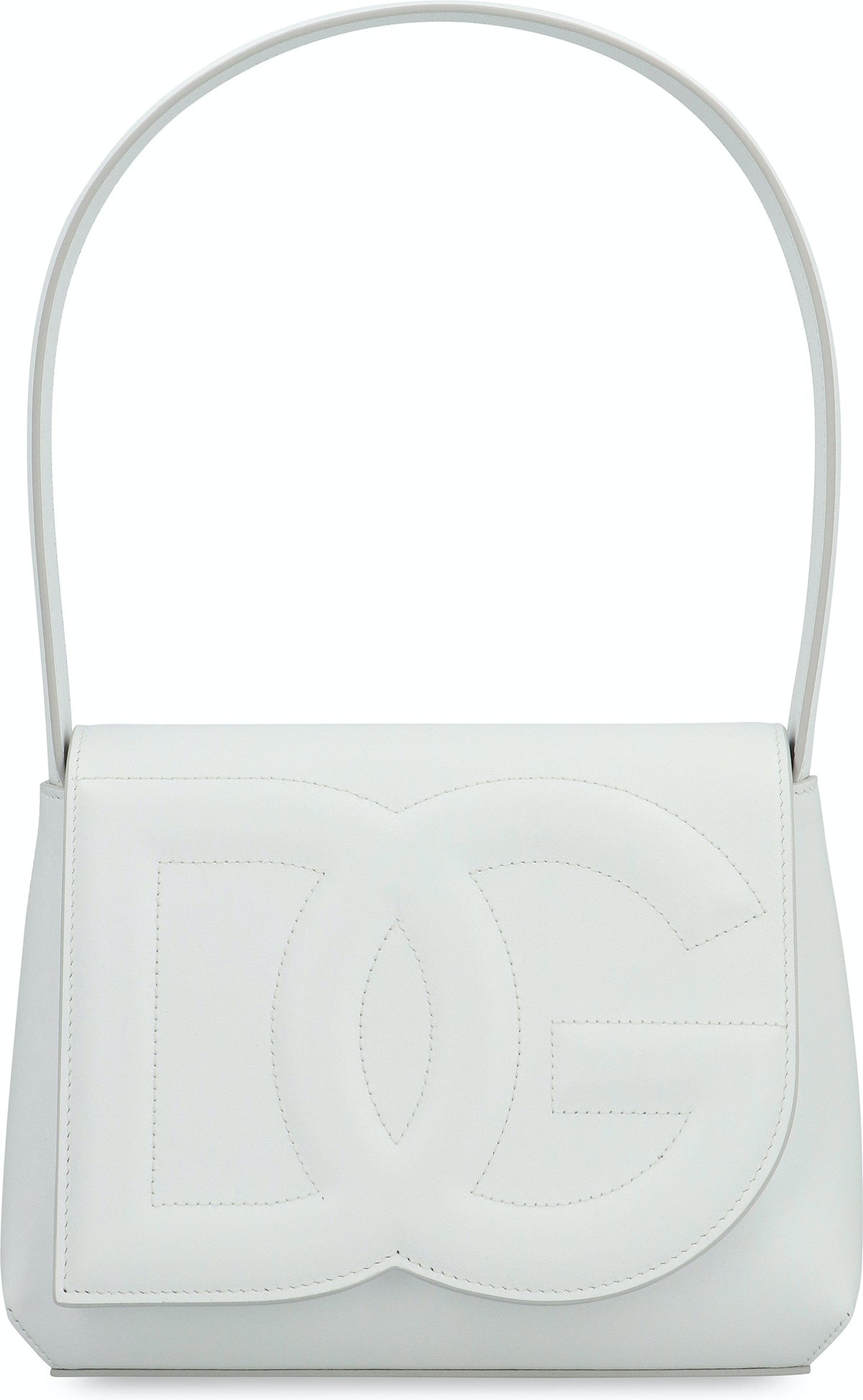 Dolce & Gabbana Women's Dg Logo Leather Shoulder Bag in White | BB7516AW576 Color 80002