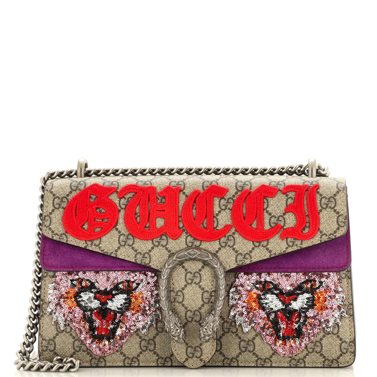 Gucci GUCCI Dionysus Bag Embroidered GG Coated Canvas Small