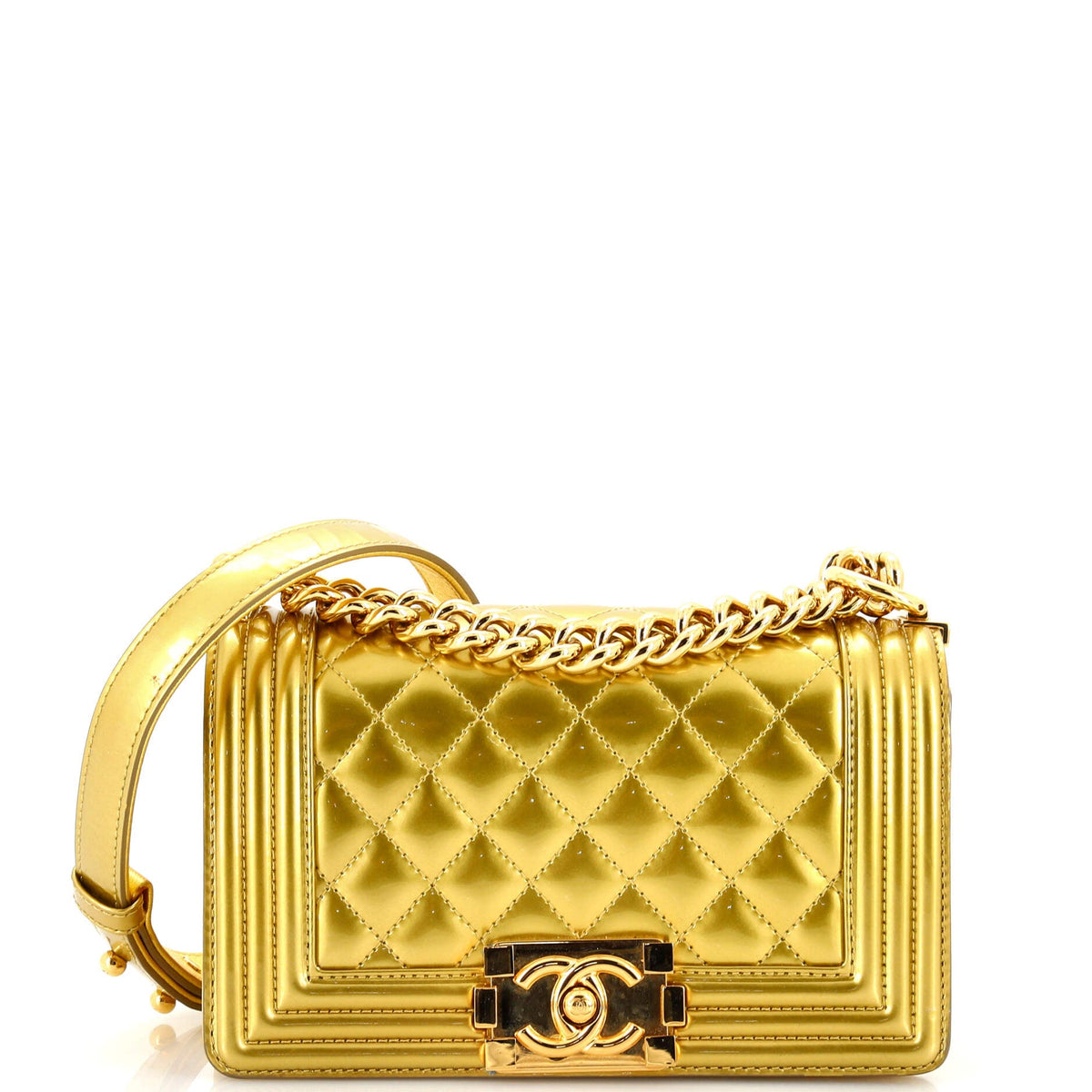 Chanel CHANEL Boy Flap Bag Quilted Patent Small