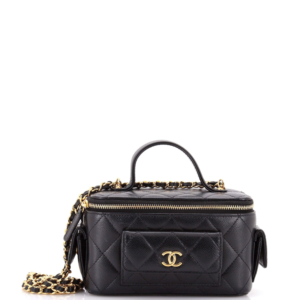 Chanel CHANEL Quilted Polly Pocket Top Vanity Quilted Caviar East West