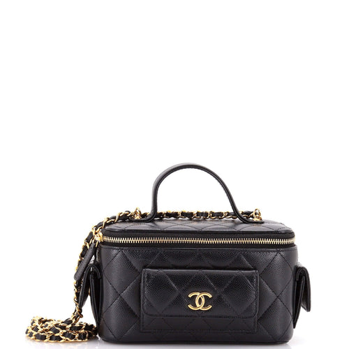 CHANEL Quilted Polly Pocket Top Vanity Quilted Caviar East West