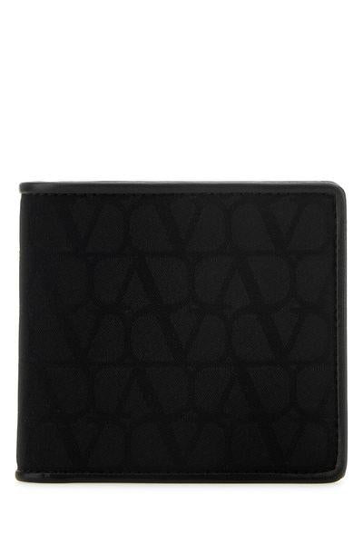 Valentino Men's Billfold Wallet Coin Purse Toile Icongra in Nero | 5Y2P0577PQE