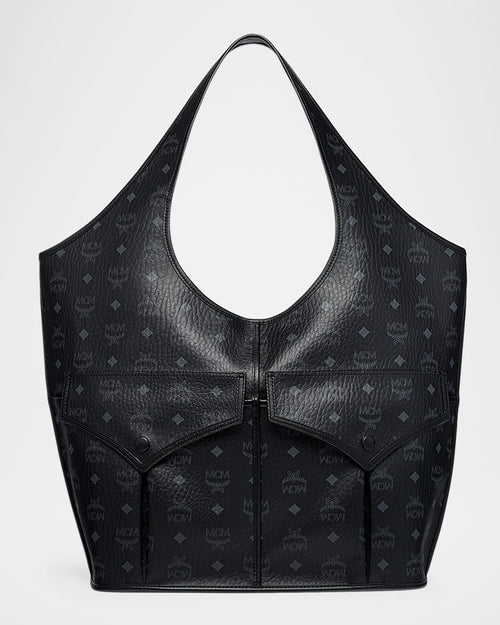 Leni XL Visetos Monogram Shopper Tote Bag