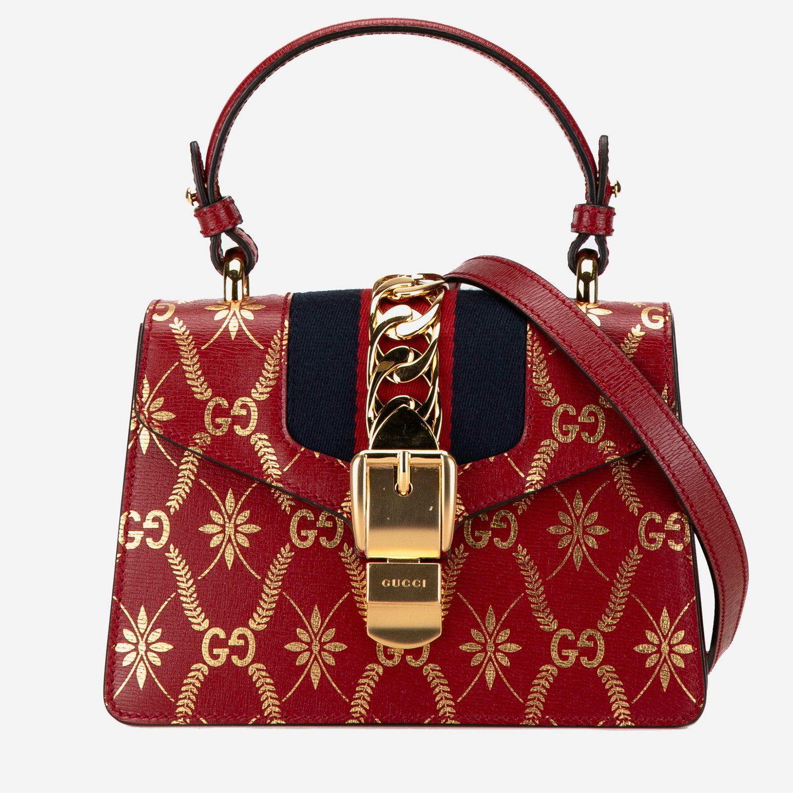 Gucci Mini-Umhängetasche „Sylvie“ aus bedrucktem Kalbsleder