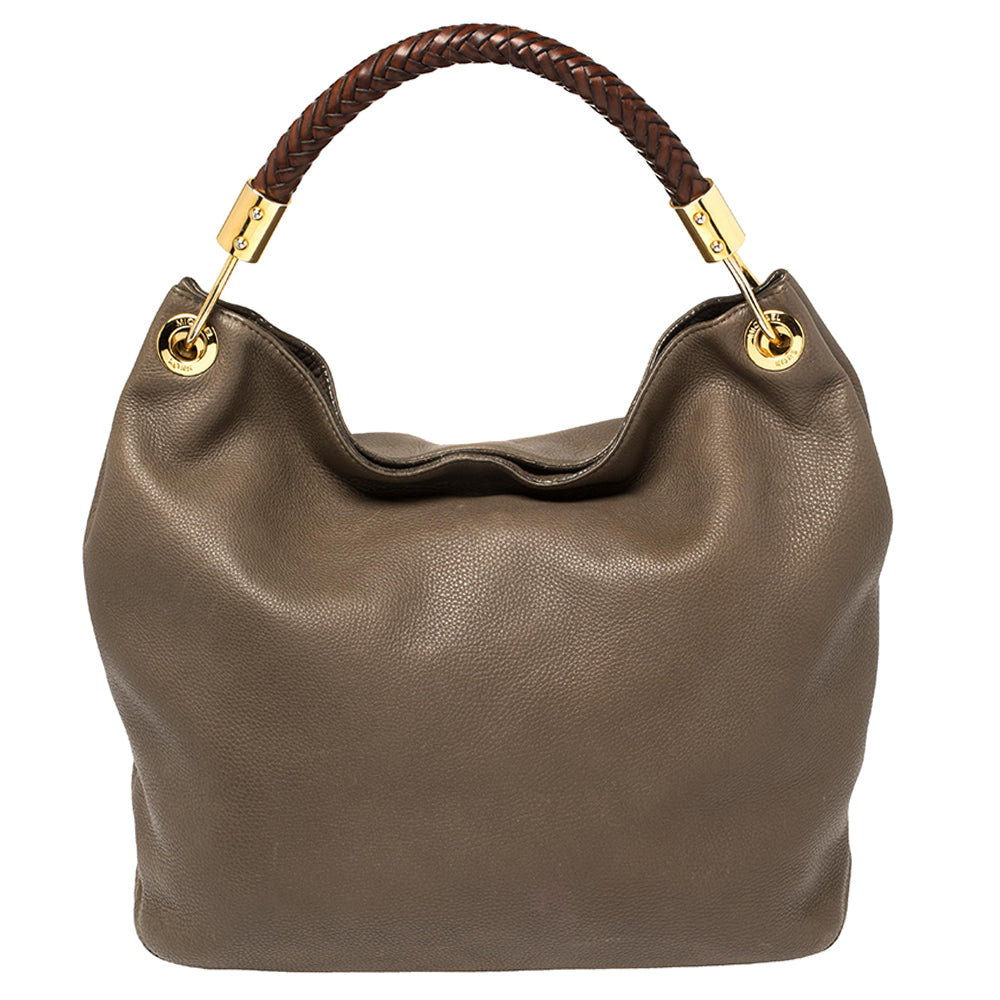 Michael Kors Dark Beige/Brown Soft Leather Skorpios Hobo