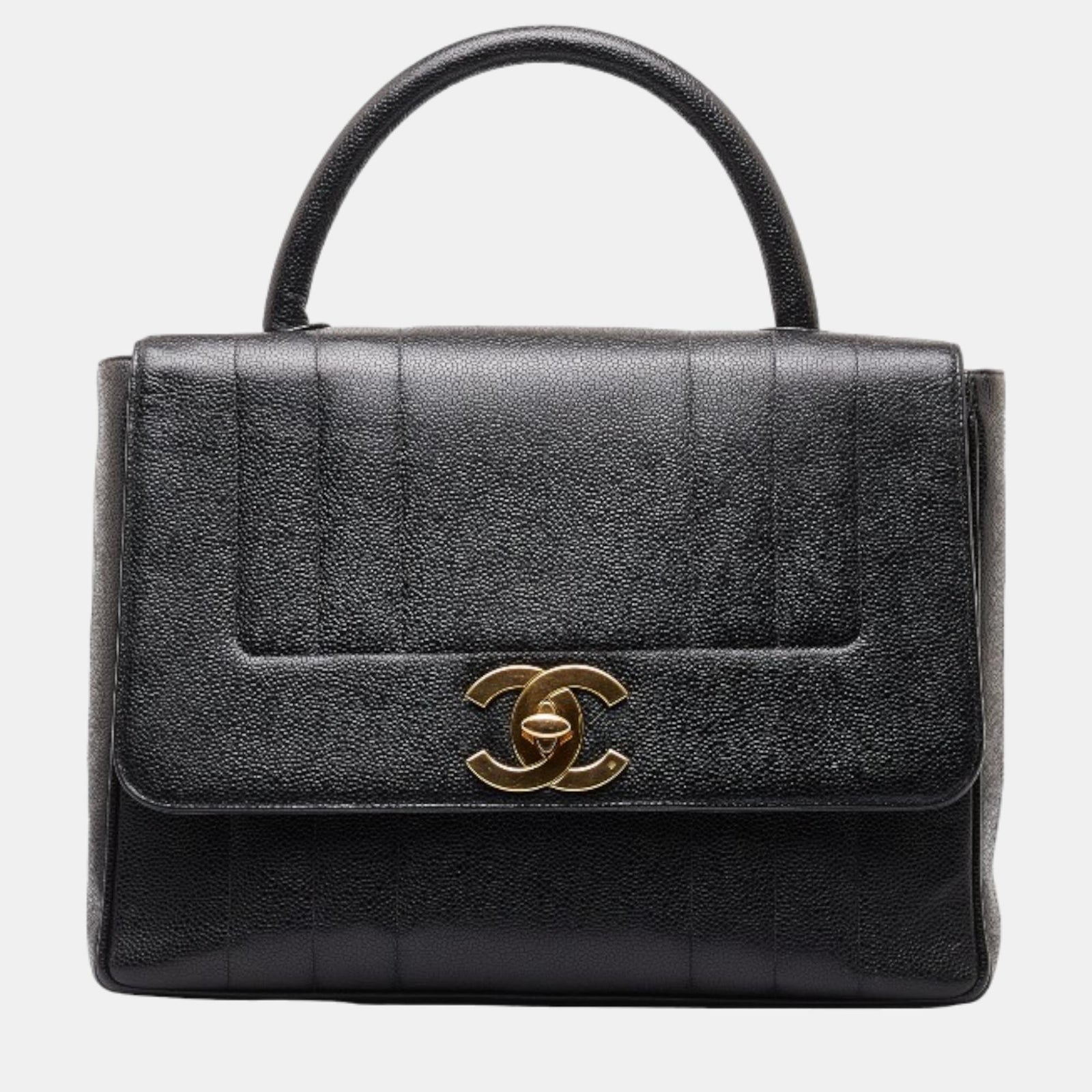 Chanel Sac à main Kelly en cuir noir