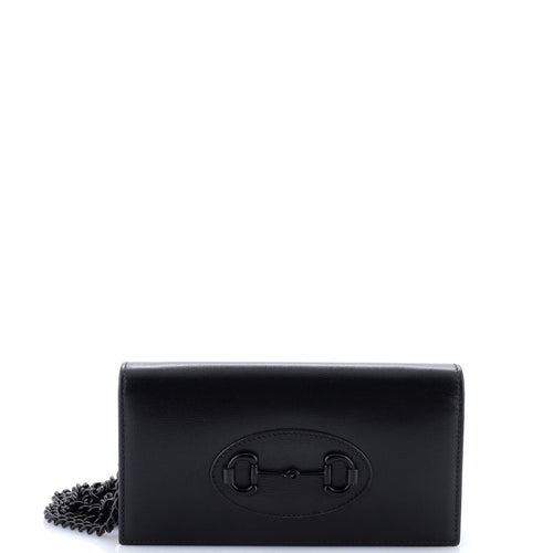 GUCCI Horsebit 1955 Chain Wallet Leather