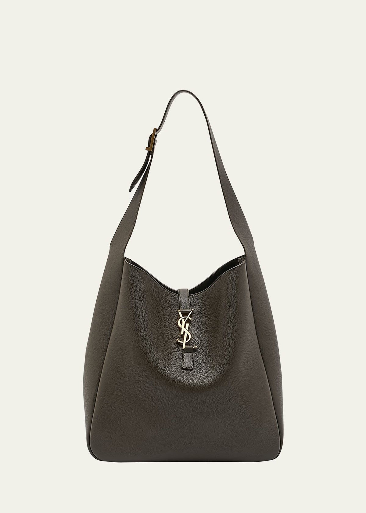 Saint Laurent Le 5A7 Large YSL Shoulder Hobo Bag in Smooth Leather