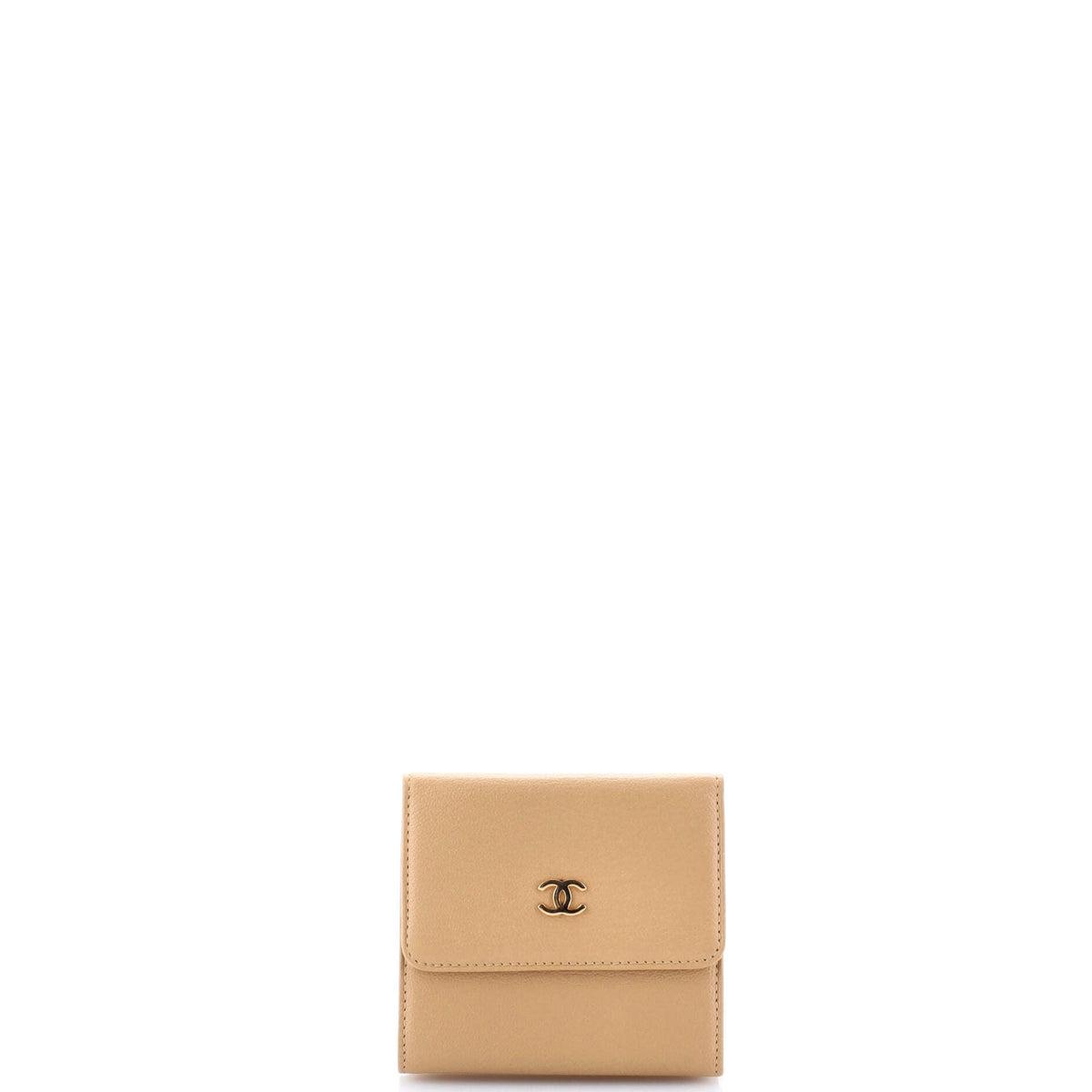 Chanel CHANEL CC Trifold Flap Wallet Goatskin Small