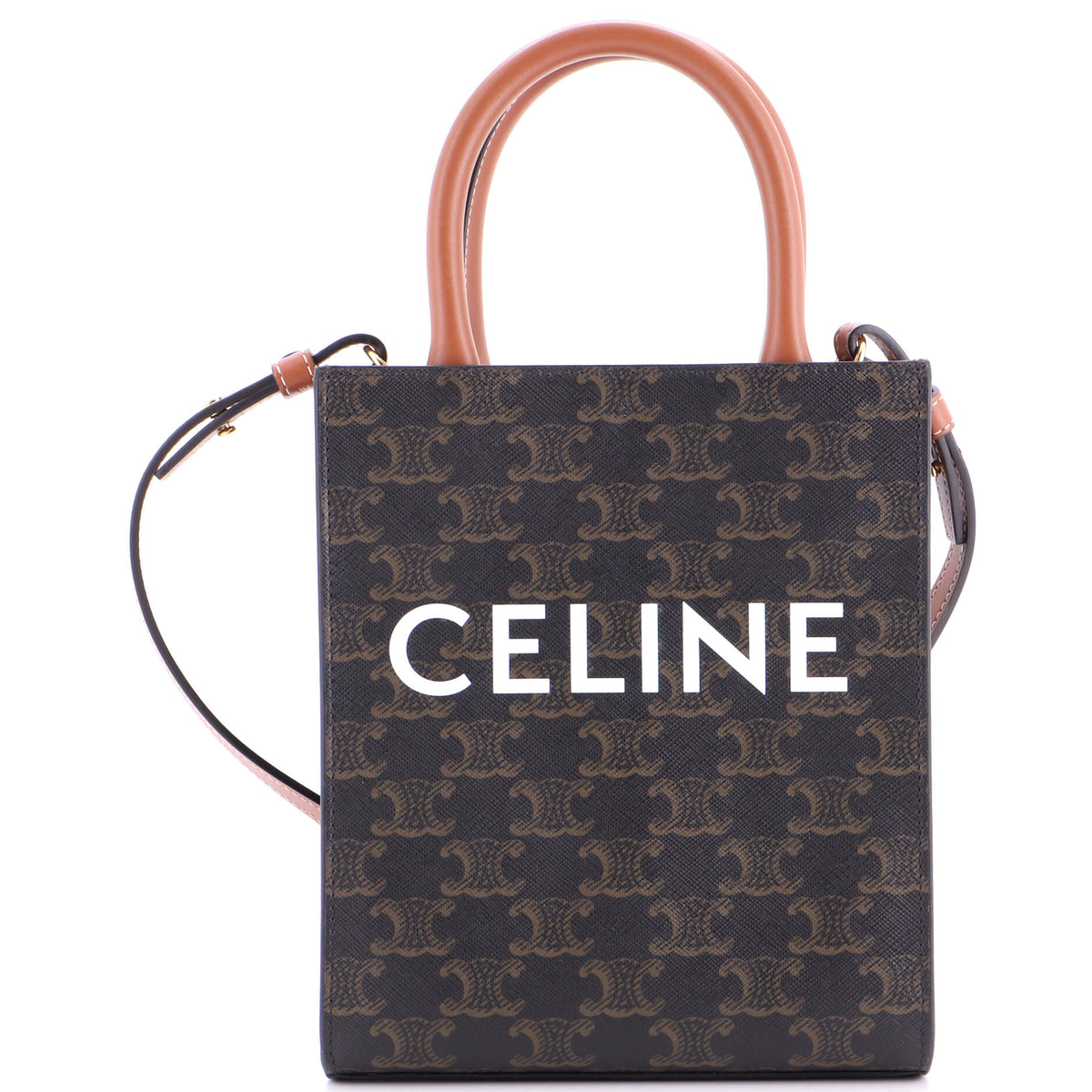 Celine CELINE Vertical Cabas Tote Triomphe Coated Canvas Mini