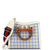 GUCCI Diana NM Bamboo Handle Tote Houndstooth Raffia Small