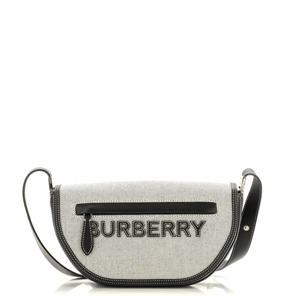Burberry Olympia Flap Bag Canvas with Leather Small