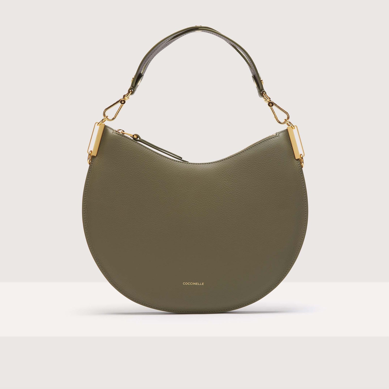 Coccinelle Grained Leather Shoulder Bag Sunup Medium