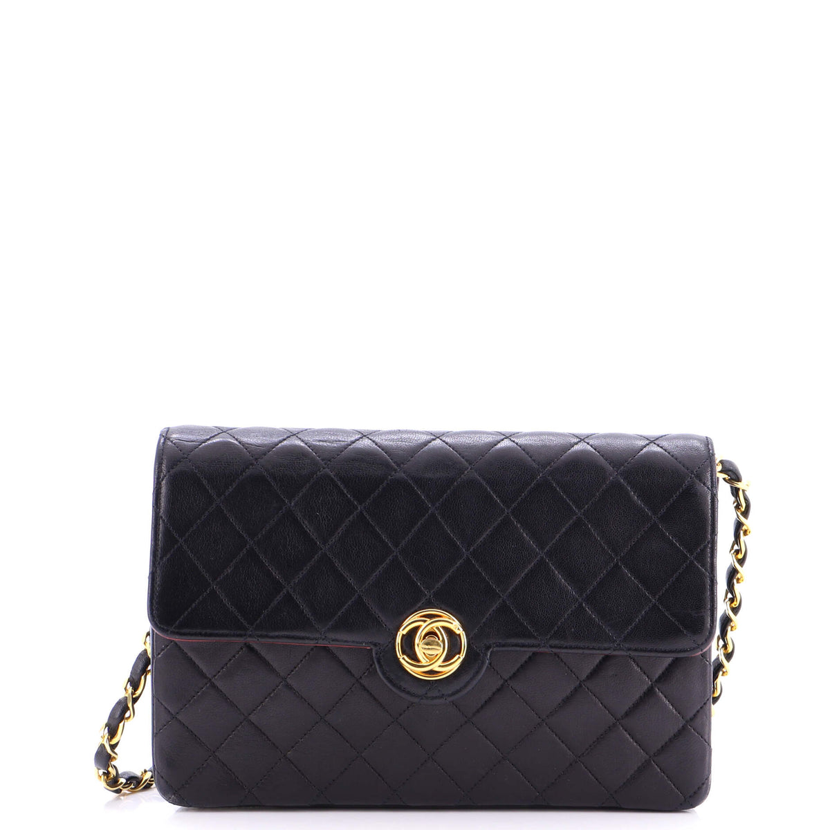 Chanel CHANEL Vintage CC Chain Flap Bag Quilted Lambskin Small