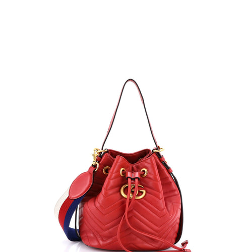 GUCCI GG Marmont Bucket Bag Matelasse Leather Small