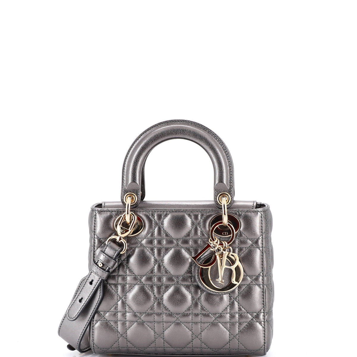 Christian Dior My ABCDior Lady Dior Bag Metallic Cannage Quilt Leather