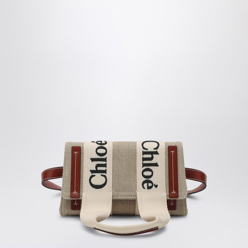 Chloé Women's Woody Beige/brown Canvas Waist Bag | CHC24AS681L17