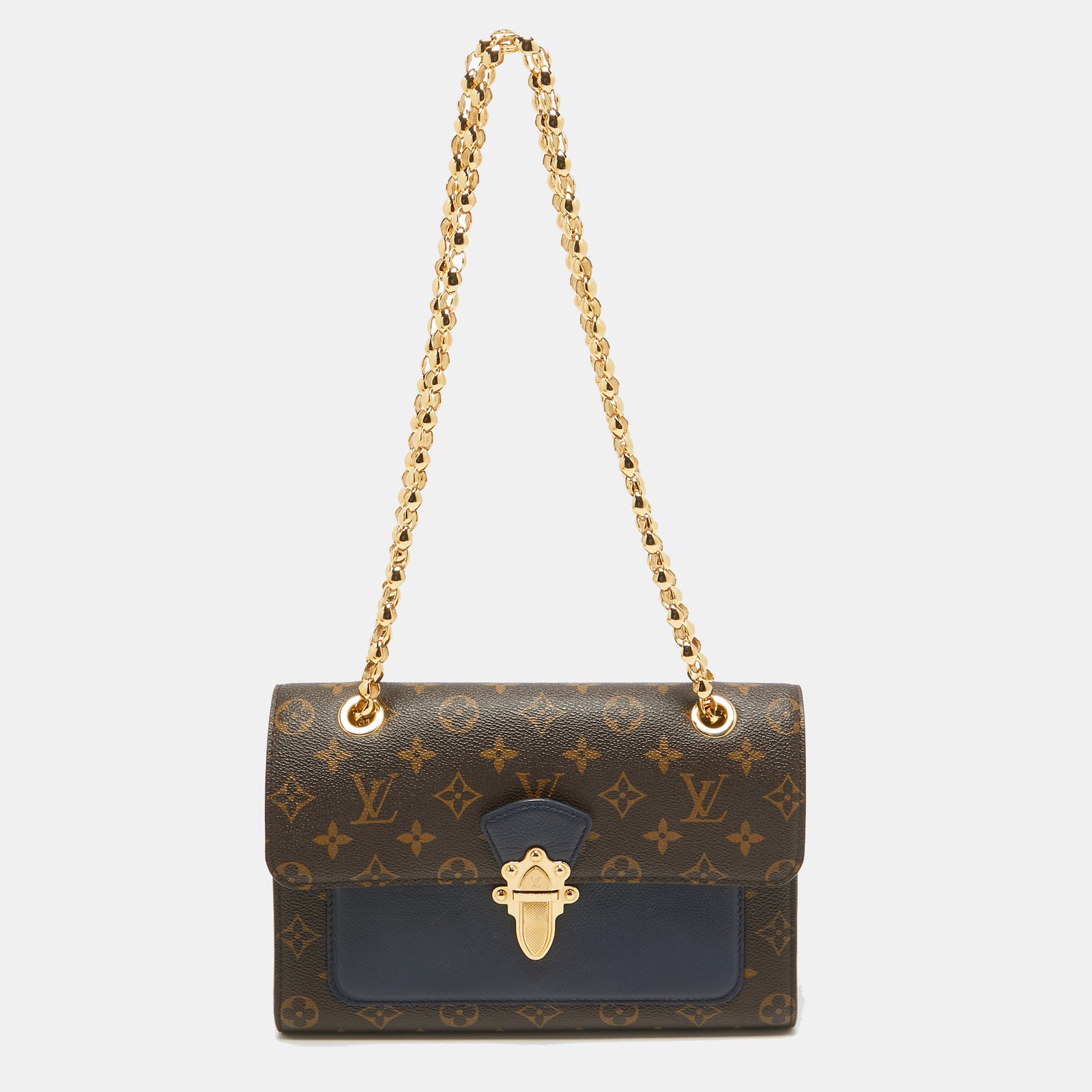 Louis Vuitton Marineblaue Victoire-Tasche aus Canvas mit Monogramm