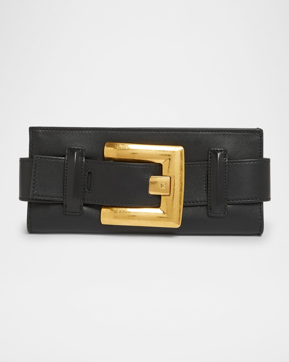 Balmain Anthem Belted Pouch Bag in Calfskin