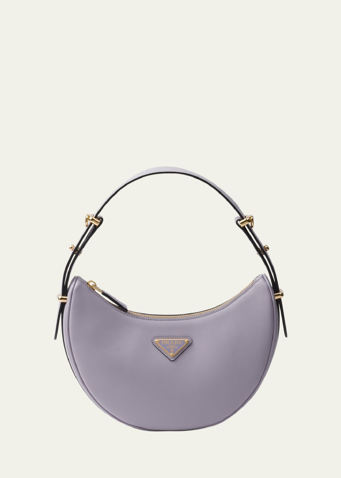 Prada Zip Calf Leather Shoulder Bag