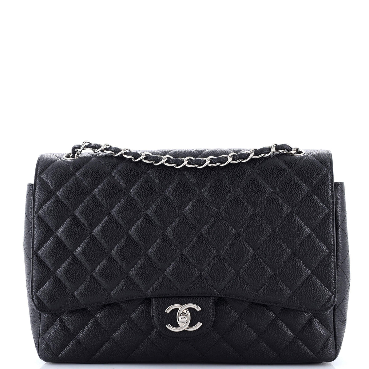 Chanel CHANEL Classic Double Flap Bag Quilted Caviar Maxi