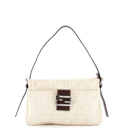 FENDI Vintage Pocket Shoulder Bag Zucca Canvas Small