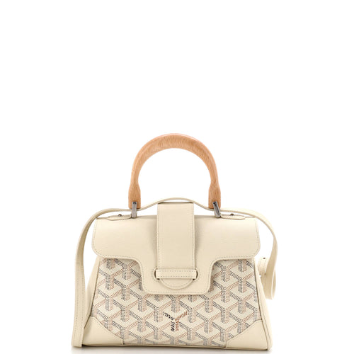 GOYARD Saigon Top Handle Bag Coated Canvas with Leather Mini
