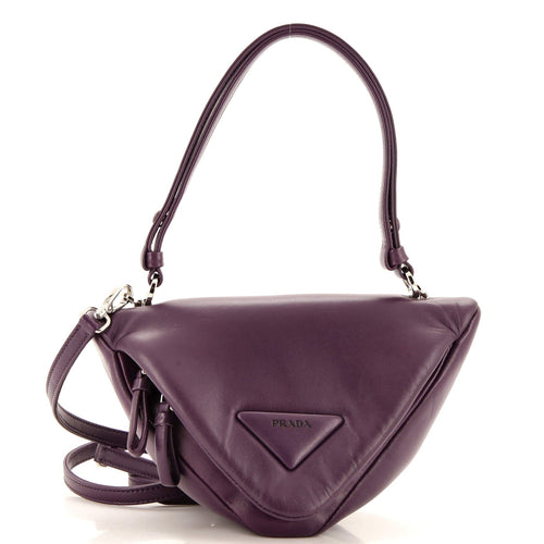 PRADA Padded Signaux Triangle Crossbody Bag Leather