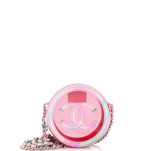 CHANEL Filigree Round Clutch with Chain PVC with Lambskin Mini