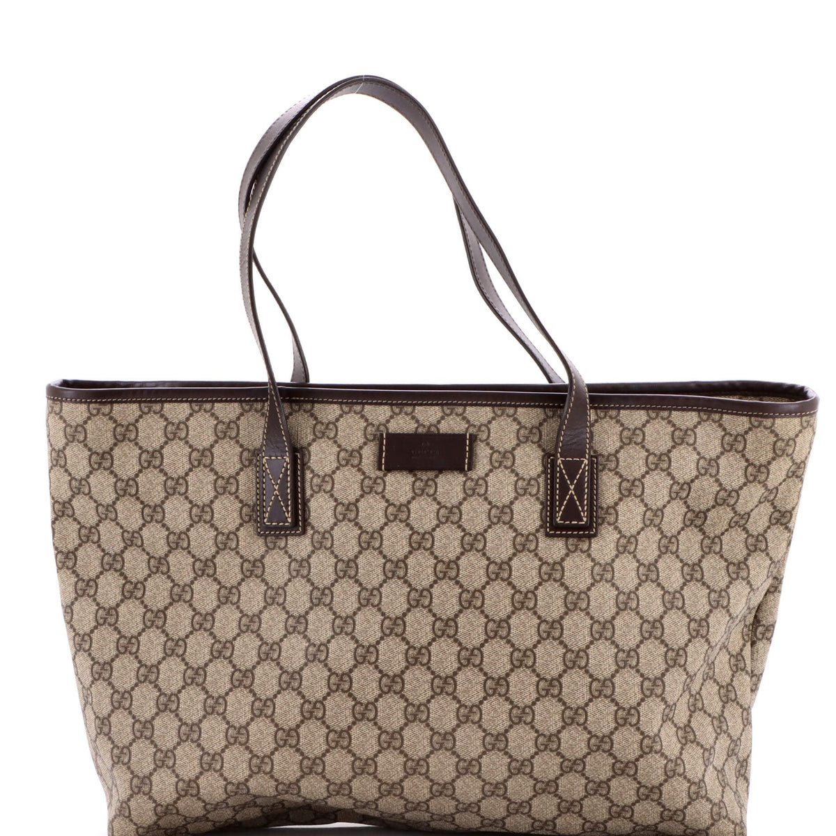 Gucci GUCCI Plus Tote GG Coated Canvas with Leather Medium