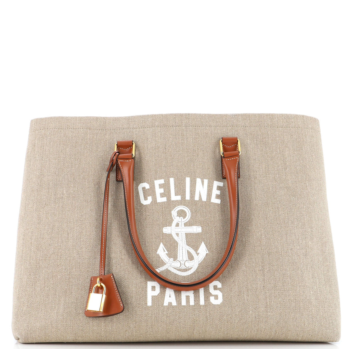 Celine CELINE St. Tropez Horizontal Cabas Tote Canvas with Leather