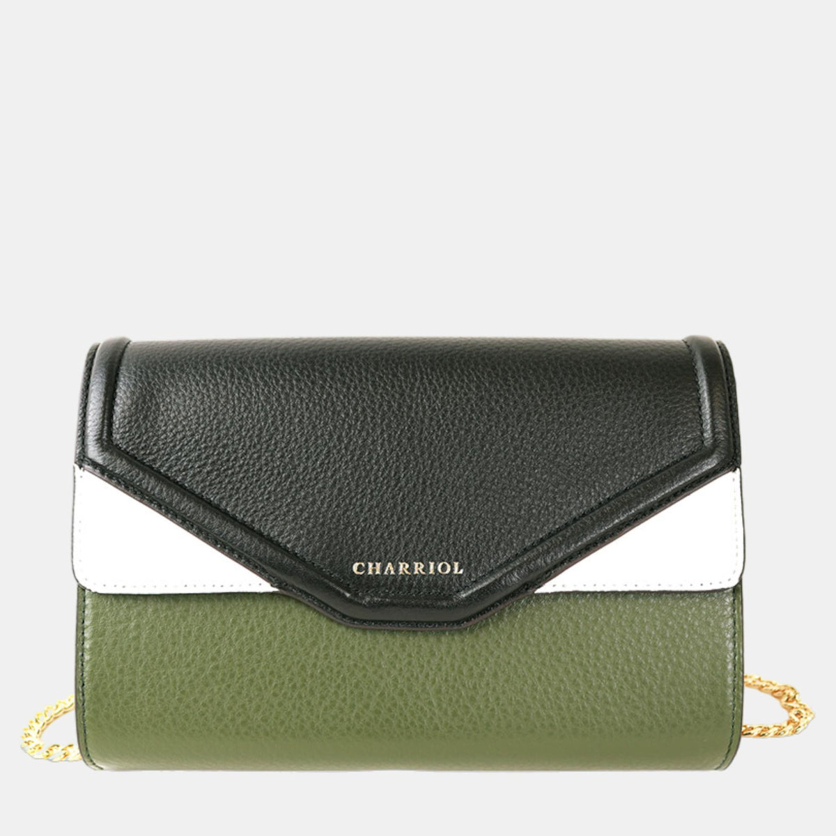 Charriol Green Leather Forever Crossbody