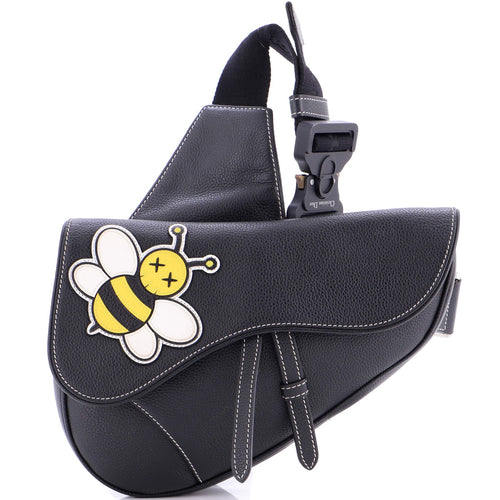 KAWS Saddle Crossbody Bag Leather with Applique