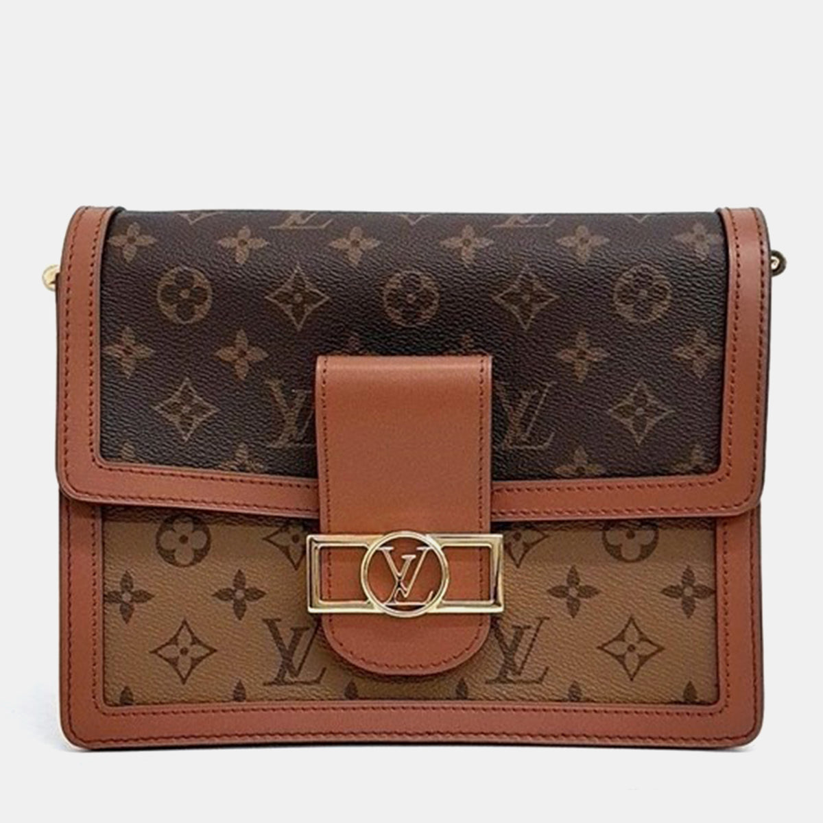Louis Vuitton Brown Monogram and Reverse Monogram Canvas Dauphine MM Shoulder Bag