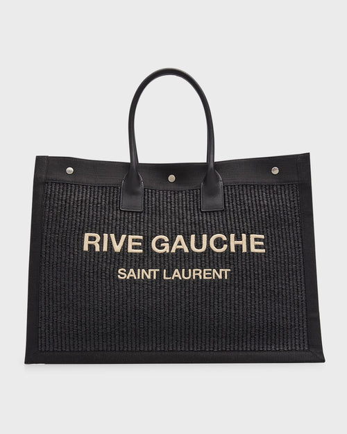 Men's Rive Gauche Raffia Canvas Tote Bag