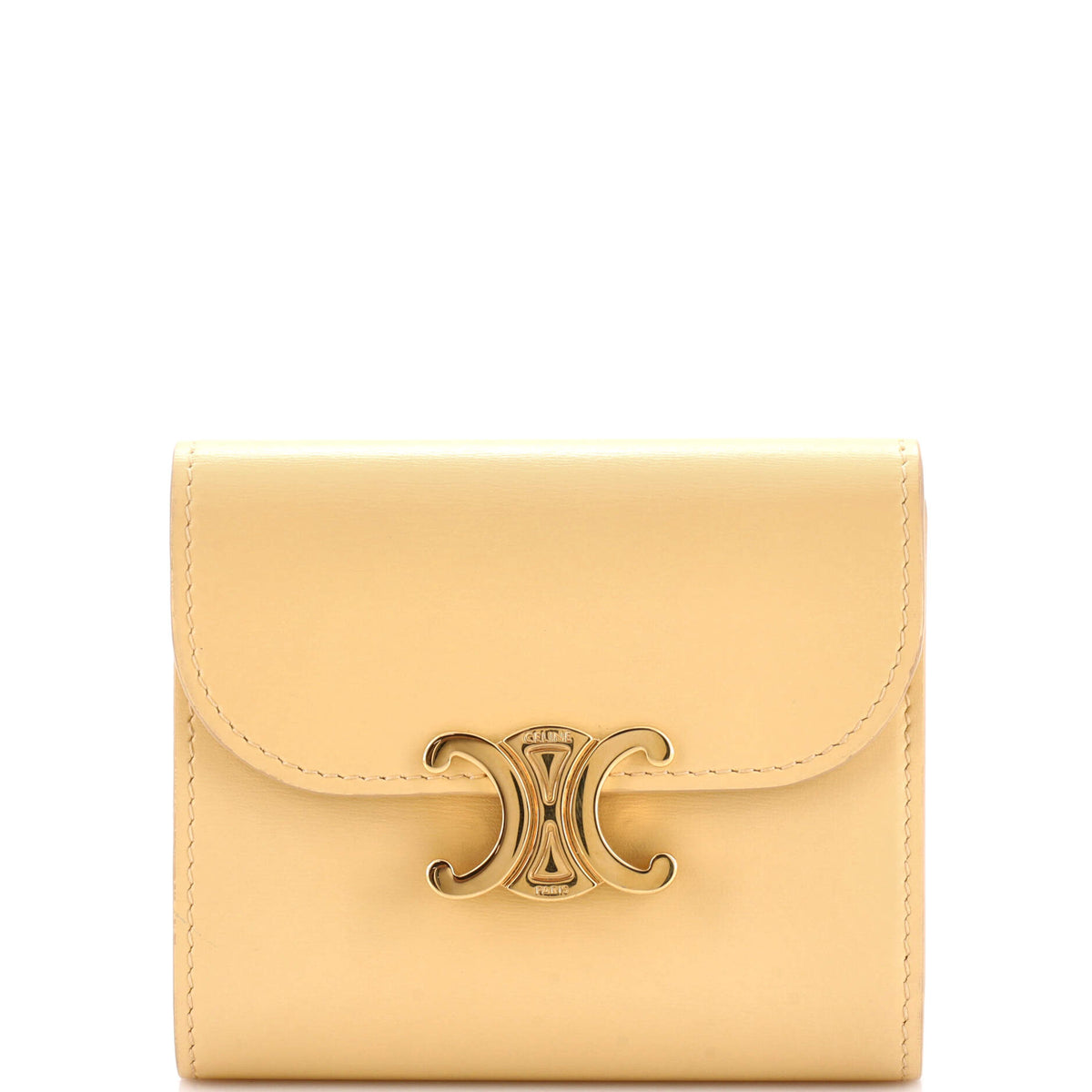 Celine CELINE Triomphe Trifold Wallet Leather Small