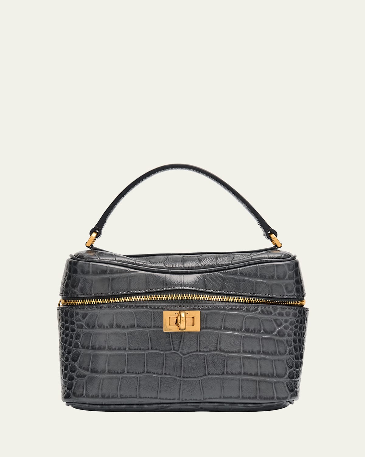 Boss Rodeo Croc-Embossed Leather Vanity Top-Handle Bag
