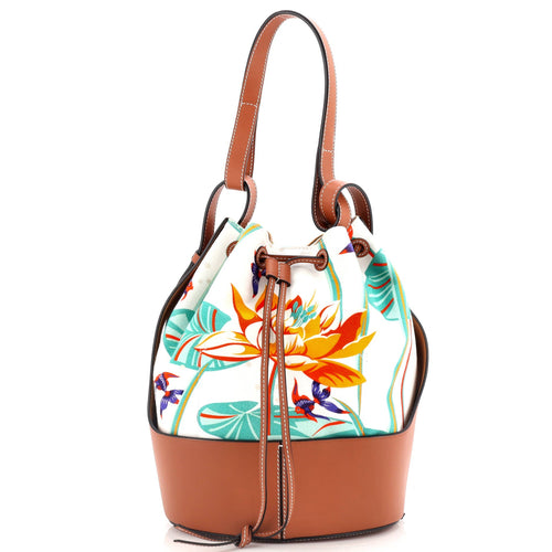 LOEWE Balloon Bucket Bag Printed Canvas and Leather Medium