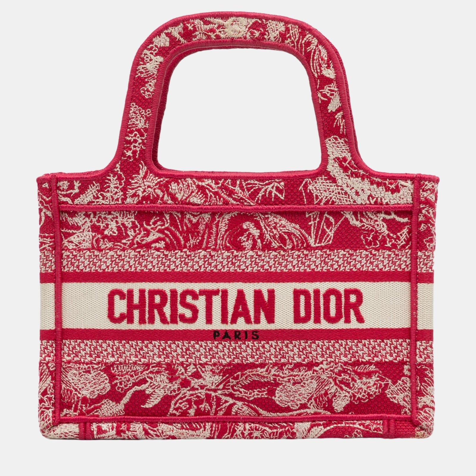 Dior Red Mini Embroidered Book Tote