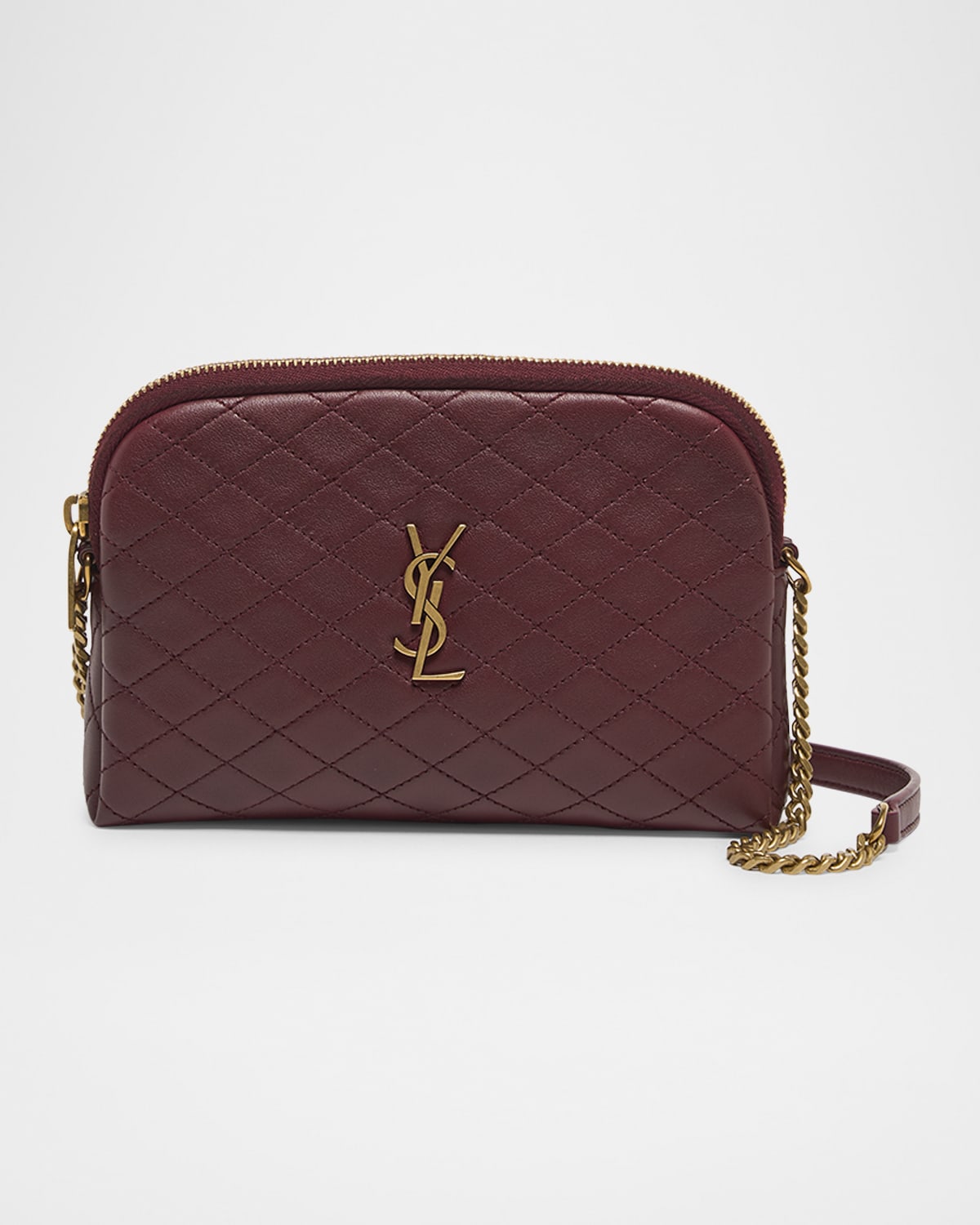 Saint Laurent Gaby Mini YSL Crossbody Bag in Quilted Leather