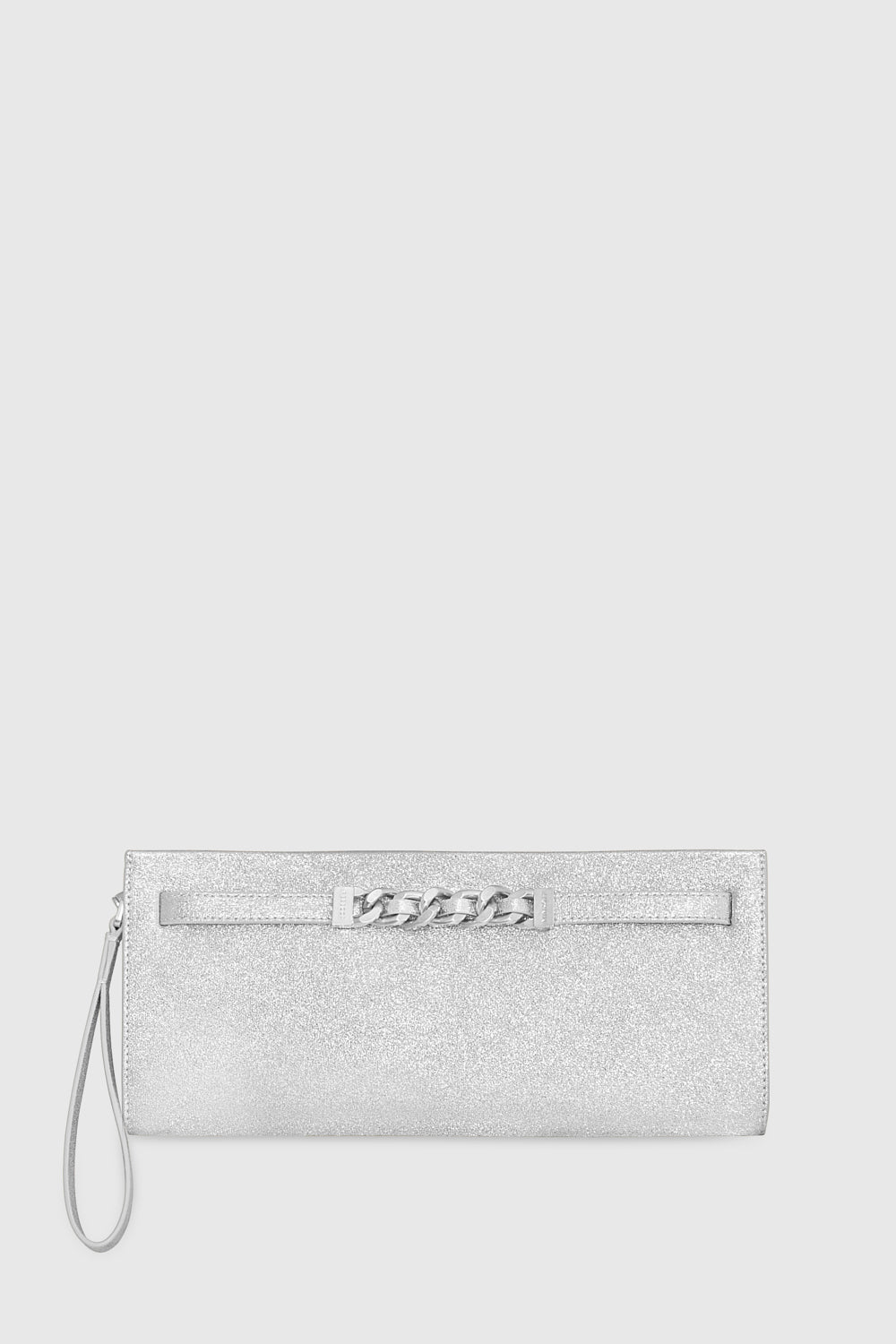 Rebecca Minkoff Curb Link Clutch Bag In Silver