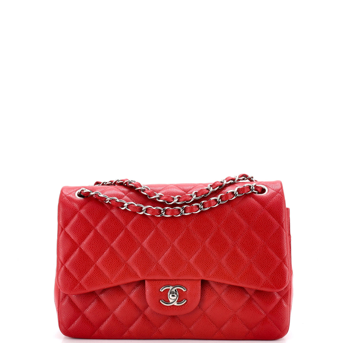 Chanel CHANEL Classic Double Flap Bag Quilted Caviar Jumbo