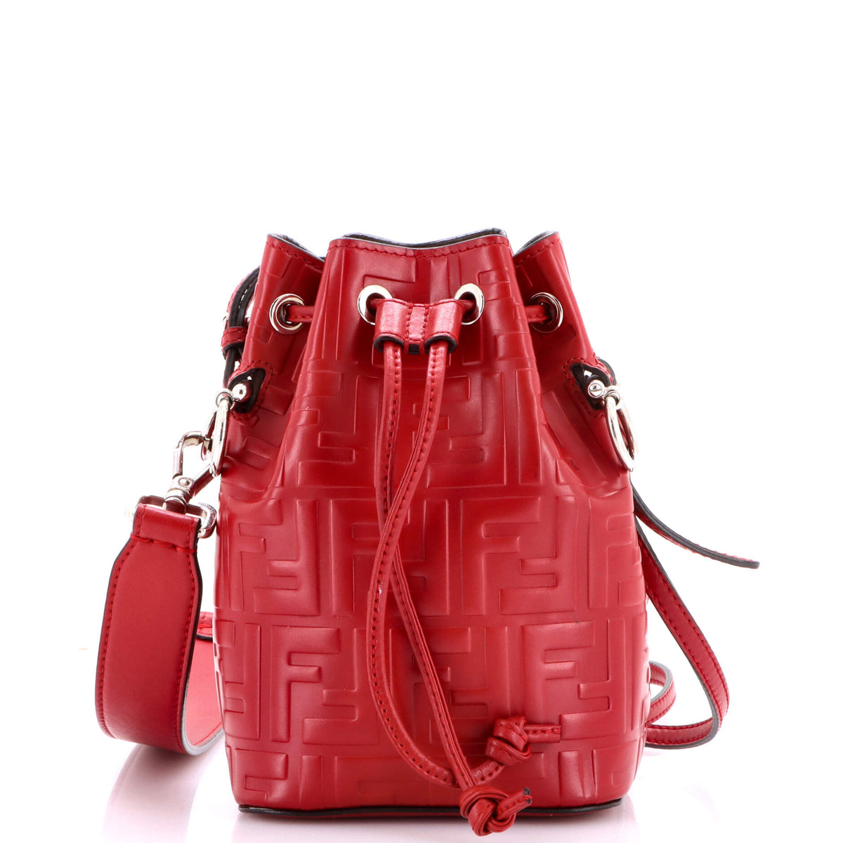 Fendi FENDI Mon Tresor Bucket Bag Zucca Embossed Leather Mini
