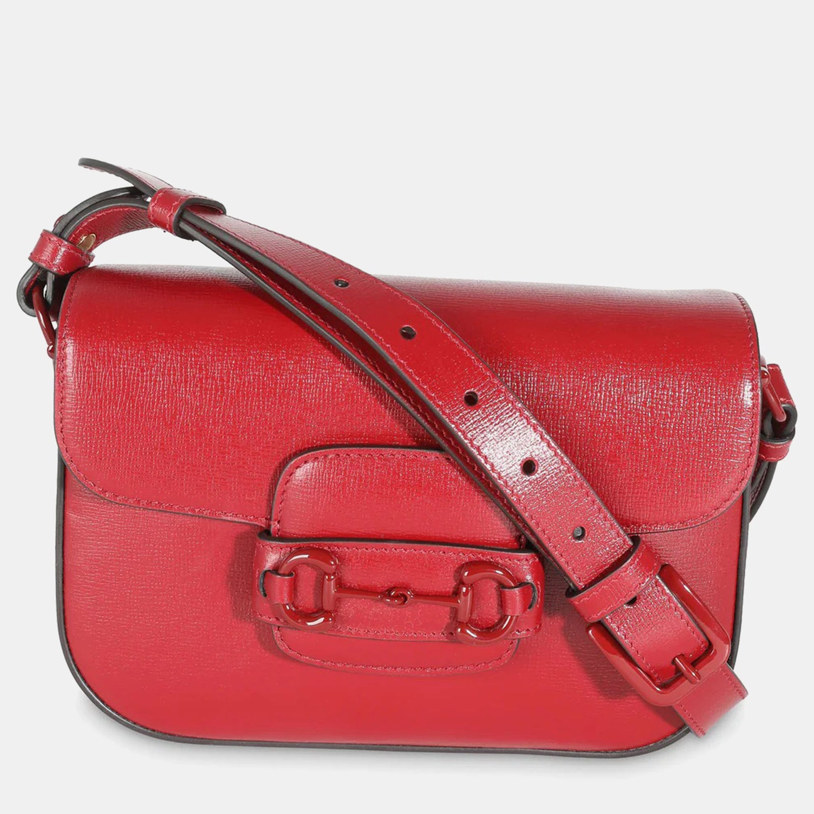 Gucci Rote Mini-Schultertasche Horsebit 1955 aus Kalbsleder