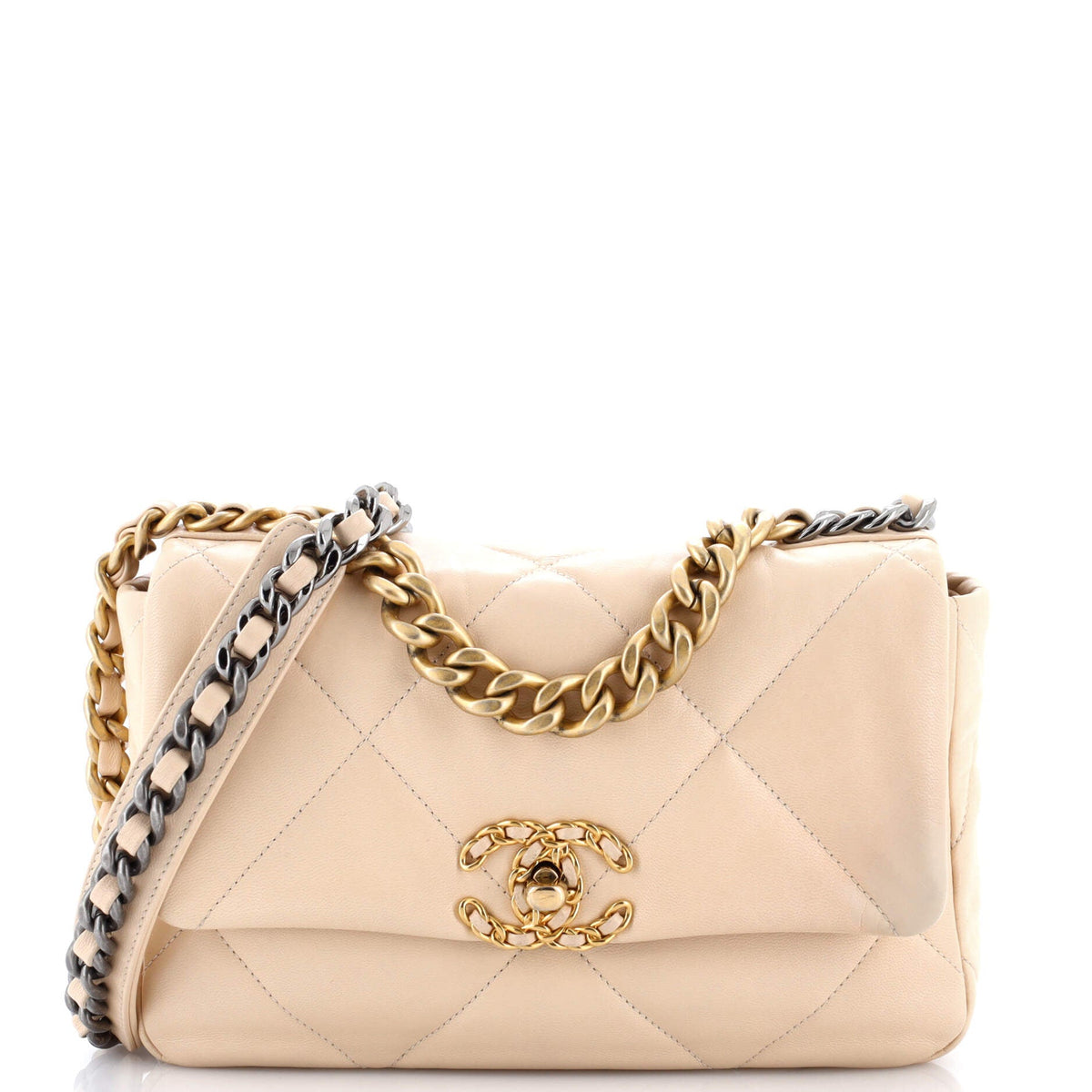 Chanel CHANEL 19 Flap Bag Quilted Leather Medium