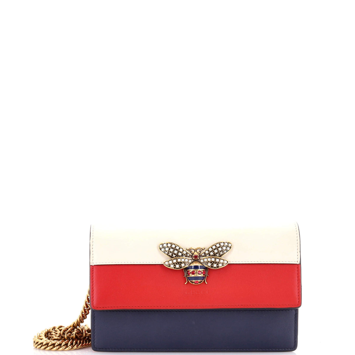 Gucci GUCCI Queen Margaret Chain Wallet Leather Mini